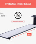 Top Shelf Over The Door Lock Box Bracket Featuring No Drill Install with protective lining, measures 11.4 inches in sleek black finish.