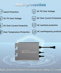 Efficient 180W MPPT Grid Tie Micro Inverter with multi-protection features for safe solar energy conversion.