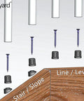 Diagram showing Hella Durable Black 50 Pack Anti Uv Round Baluster Connectors For Stair Railing Hardware installation steps.