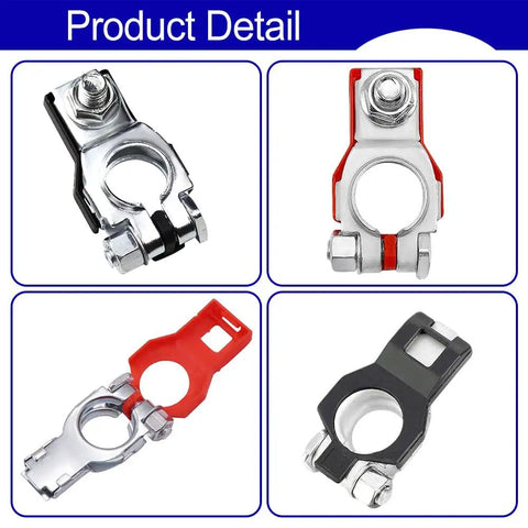 Two Pack Battery Terminal Connectors With Plastic Covers For Nissan, Positive And Negative Auto Battery Cable Terminal Clamps