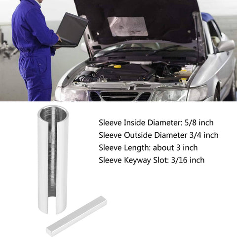 Drop In Easy Install Crank Shaft Adapter Five Eighths To Three Quarters Inch Sleeve Reducer For Pulleys Belts Gearboxes Bushing Sheave And Key Kit Fits Motors And Gas Engines Enlarge Crank Bore To Match Pulleys