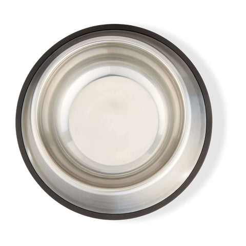 Top view of Stainless Steel Non Skid Dog Food And Water Bowls Set Of 2 For Pups, Dishwasher Safe, Rust Resistant, 38 Ounce Capacity