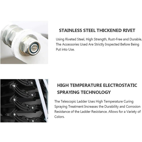 Close-up of stainless steel thickened rivet, part of Electric Attic Ladder Remote Control Pull Down Folding Loft Stairs.
