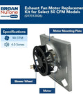 Upgraded OEM Authorized Fan Motor For 7 1 Quarter By 7 1 Half Inch Metal Housings Fits 688 696N 670 671 689 695 696MFG 663 And Nautilus N671 N688 Meets 2025 US Codes Easy Retrofit Quiet Long Lasting Ventilation Replacement