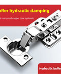 2 Pcs Cold Rolled Steel Hydraulic Cabinet Door Hinges With Soft Close Damper Buffer Heavy Duty Furniture Hardware