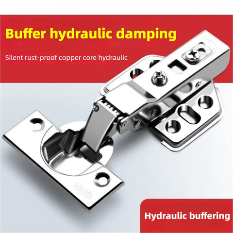 2 Pcs Cold Rolled Steel Hydraulic Cabinet Door Hinges With Soft Close Damper Buffer Heavy Duty Furniture Hardware