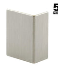 Killer Protection 5 Pack Brushed Stainless Steel Door Edge Guards Self Adhesive Satin Chrome Square Corner Protector, angled view.