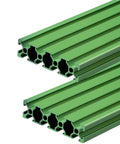 Two Pack 800mm Green T Slot 2080 Aluminum Extrusion Profile Linear Rail European Standard Anodized For 3D Printers And CNC DIY Builds