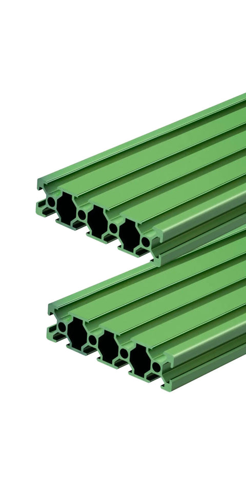 Two Pack 800mm Green T Slot 2080 Aluminum Extrusion Profile Linear Rail European Standard Anodized For 3D Printers And CNC DIY Builds