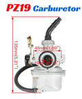 19Mm Carburetor Choke Cable Works With 50Cc 70Cc 90Cc 110Cc 125Cc ATVs Go Karts Dirt Bikes And Mopeds showing front view dimensions