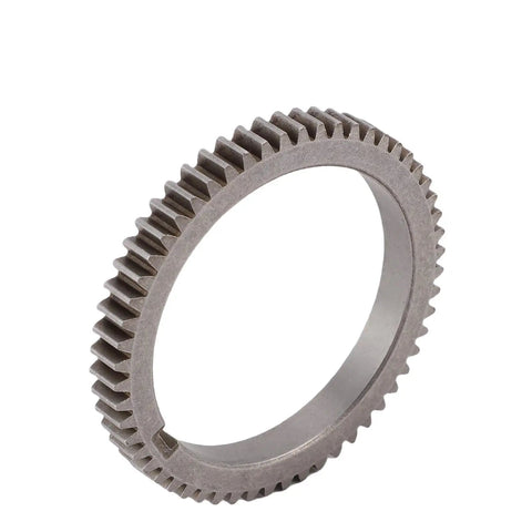 56 Teeth Mini Lathe Gear For Headstock Replacement In High Speed Steel, angled view of steel gear with 56 teeth for MX 210 lathes.