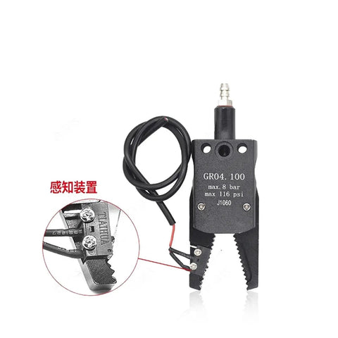 Pneumatic Arm Gripper Clamp For Injection Molding And Robot Automation, Mini A Thread Fixture With Male And Female Connectors, close-up view