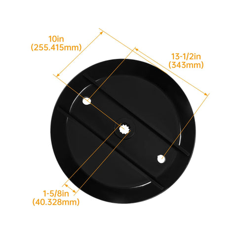 Stump Jumper Pan For 4, 5, And 6 Foot Mowers With 40 HP Powder Coated Blade Pan A True Workhorse Heavy Duty Shield That Tackles Stumps And Debris Easy Install For Farm And Lawn Equipment, black 10in pan with 13-1/2in and 1-5/8in measurements