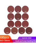 Round Sanding Discs With Hook And Loop Backing For Wood And Metal in various grit sizes 60 to 2000, ideal for polishing and smoothing.