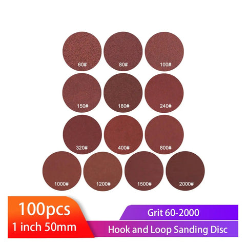 Round Sanding Discs With Hook And Loop Backing For Wood And Metal in various grit sizes 60 to 2000, ideal for polishing and smoothing.
