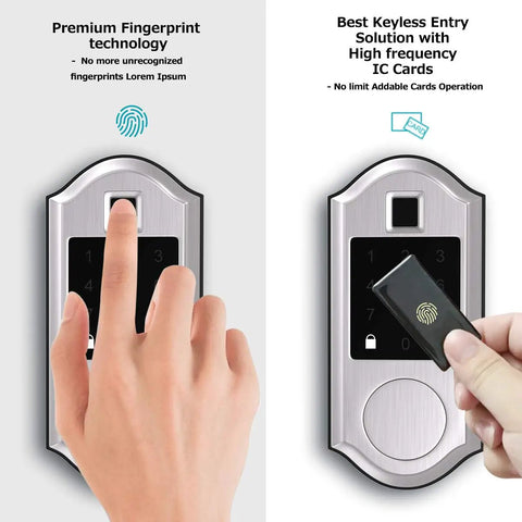 Fingerprint Smart Lock With Keyless Entry Electronic Deadbolt Bluetooth Keypad Digital Lock App Control Biometric Access