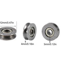 Kickass 10 Pack 624V Miniature Ball Bearing Kit heavy duty carbon steel V groove pulleys, 3mm, 4mm, 12mm sizes for DIY projects.