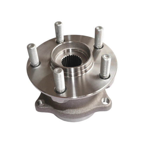 Rear Wheel Bearing Hub Assembly With ABS For Subarus And More, 5 Lug, Direct Fit Replacement, front view.