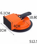 Side view of Heavy Duty Suction Cup Floor Gap Fixer For Laminate Wood Tile And Vinyl with dimensions and sponge pad