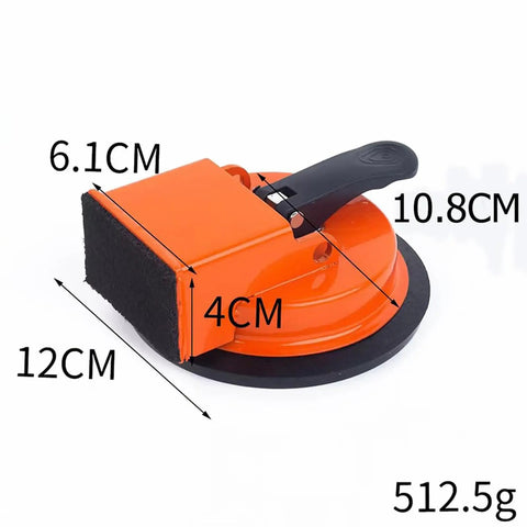Side view of Heavy Duty Suction Cup Floor Gap Fixer For Laminate Wood Tile And Vinyl with dimensions and sponge pad