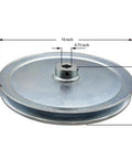 10 Inch Single Groove V Belt Pulley Three Quarter Inch Bore Carbon Steel Zinc Plated Motor Drive Pulley For A B 5L 4L V Belts Beefed Up Industrial Belt Drive System shown with dimensions