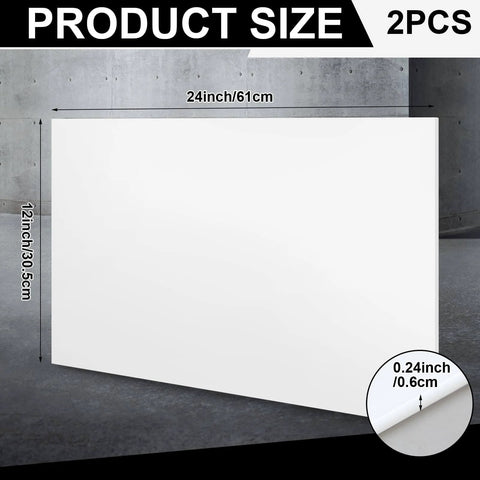 2 Pcs 12 By 24 Inch UHMW Polyethylene Sheets One Quarter Inch Thick White Plastic Sheet Built To Last Tough As Nails Heavy Duty