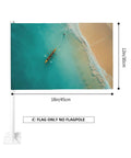 Rowing Team Car Flag 12x18 Inch Double Sided Outdoor Window Clip Flag Ocean Sea Landscape showing beach and rowing boat