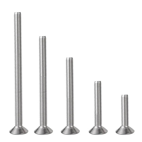 Assorted Built Tough 1/4-20 Flat Head Socket Cap Screws Set 1/2 Inch Countersunk Bolts A2-70 Stainless Steel Allen Hex Drive