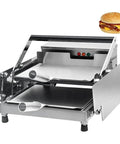 Heavy Duty Commercial Clamshell Grill, 800W Electric Contact Press With Non Stick Plates, adjustable burger machine for restaurant kitchen.