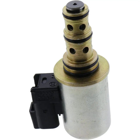 Heavy Duty Workhorse Solenoid Valve Assembly For Backhoe Hydraulics, Compatible With 3CX And 4CX Models, Part 25/220994 And 25220994, Precise Fluid Control, Standardized Dimensions, Dirt Shielded, Easy Install Replacement For Digging And Lifting, brass and steel valve