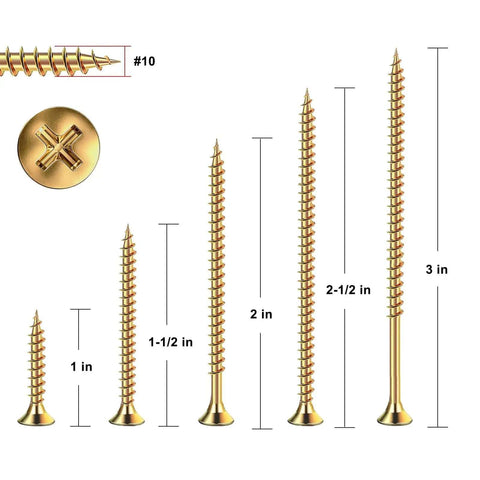 High Strength Zinc Plated Flat Head Wood Screws Rock Solid Self Tapping Hardware Set Corrosion Resistant Metal Fasteners in various lengths