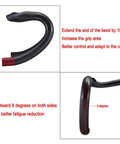 Ultra Light 31.8mm Carbon Road Bike Handlebar 400mm Wide Internal Routing 3K Matte Black Drop 127mm Reach 104mm T700 Fiber Lightweight demonstrating handlebar bend and angle adjustments for improved control and comfort.