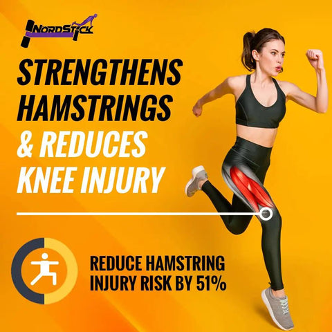 Woman demonstrating Portable Nordic Hamstring Curl Strap For Home Or Travel 5 Second Setup Strengthen Hamstrings Glutes Abs And Core Support