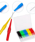 15 Piece Back Probe Pin Set for Multimeters and Car Testers, Wire Piercing Insulation Probes in assorted colors, in case