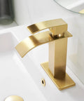 Oil Rubbed Bronze Waterfall Bathroom Faucet For One Hole Sink With Single Handle Modern Vanity Lavatory Tap Includes Pop Up Drain Overflow And Durable SUS 304 Stainless Steel Construction Easy Install Sleek Contemporary Look