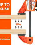 4 Pack 4 Inch Mini Bar Clamps for Woodworking, Tough 40 Lb Clamp Force, Compact 7.8 Inch Opening and 1.4 Inch Throat, Easy Grip Mini F Clamps for Fine Woodworking Projects and Crafting, orange clamp on wood