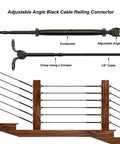 One Eighth Inch Cable Railing Hardware Kit For Wood Posts With Stainless Steel Swage Toggle Turnbuckles, rail design view.