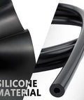 Close-up view of silicone material hoses from Six Piece 4.9 Ft Vacuum Hose Kit For Automotive Air And Water Lines With 64 Connectors And One Tube Cutter Universal Silicone Tubing ID One Eighth Inch To Three Eighths Inch For Engine Vacuum And AC System Applications