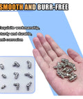 Hand holding 60 Piece Metric Grease Fittings Kit With M6 M8 M10 And One Quarter Inch One Eighth Inch Straight And Angled Zerk Adapters