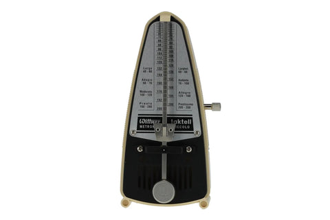 Piccolo Metronome Taktell With Ivory Plastic Casing, Pendulum Tempo Visual Cue, No Bell, German Made Precision Practice Metronome For Musicians, Pros, Rehearsals And Gigs front view