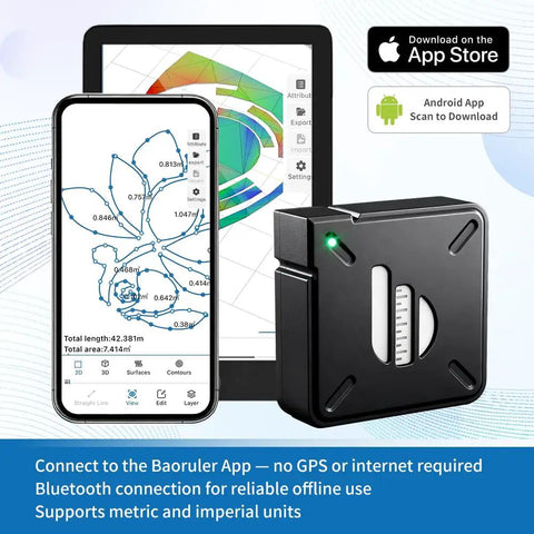 Digital Measuring Wheel With Smart App To Walk And Measure Distance And Area Across Gnarly Terrain No Tape Drama Just Pure Precision for app connection and distance tracking.