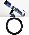 Male To Male M54x0.75 Telescope Adapter Ring For 50Mm Lens Filter, shown with telescope, 54x0.75 threads, 65mm OD