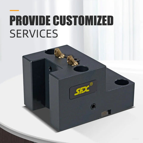 BMT55/C8020 CNC Lathe Tool Turret Block For Doosan And Compatible Lathes with customized service text, QT500 Cast Iron