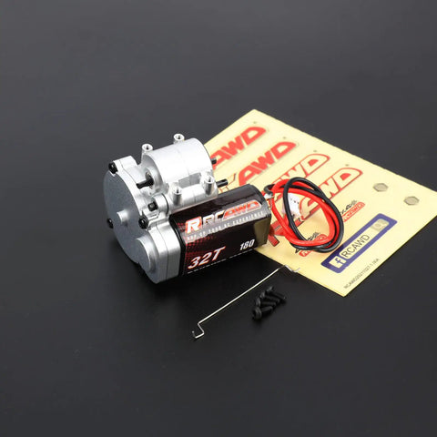 180 Motor 32T Transmission Metal Gearbox Combo For FCX24 Smasher V2 Monster Truck Upgrades For FMS 1 24 Scale Power Wagon