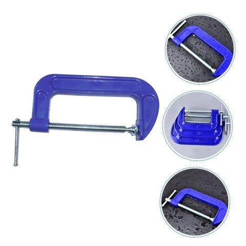 Beefy Heavy Duty 6-Inch G Clamps For Woodworking And Metalworking, Quick-Release Table Mount C-Clamps in durable steel.