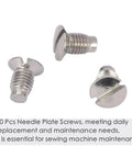 20 Pack TP Style Needle Plate Screws For Sewing Machines Replacement Hardware For Single Needle Units Compatible With Industrial And Home Models Standard Thread Durable Construction Easy Install Great Value Must-Have Kit, 3 silver screws