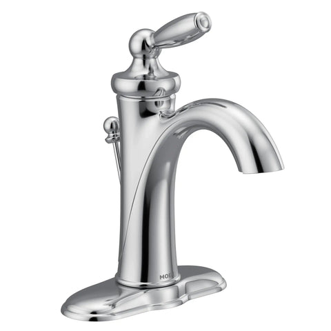 Brantford Chrome One-Handle Traditional Bathroom Sink Faucet With Easy Temperature Control, Slick Mirror Finish, Side View