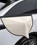 Beefy Magnetic EV Charger Port Cover For Hyundai Ioniq 5 And Ioniq 6, beige shield shown attached to vehicle port.