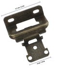 Self Closing Cabinet Hinges One Half Inch Overlay, Semi Concealed Steel Hinges with dimensions for kitchen and yacht use
