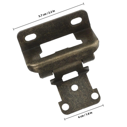 Self Closing Half Inch Semi Concealed Metal Wrap Cabinet Hinges With Autoclosing Mechanism For Gate And Cabinet Doors, bronze color
